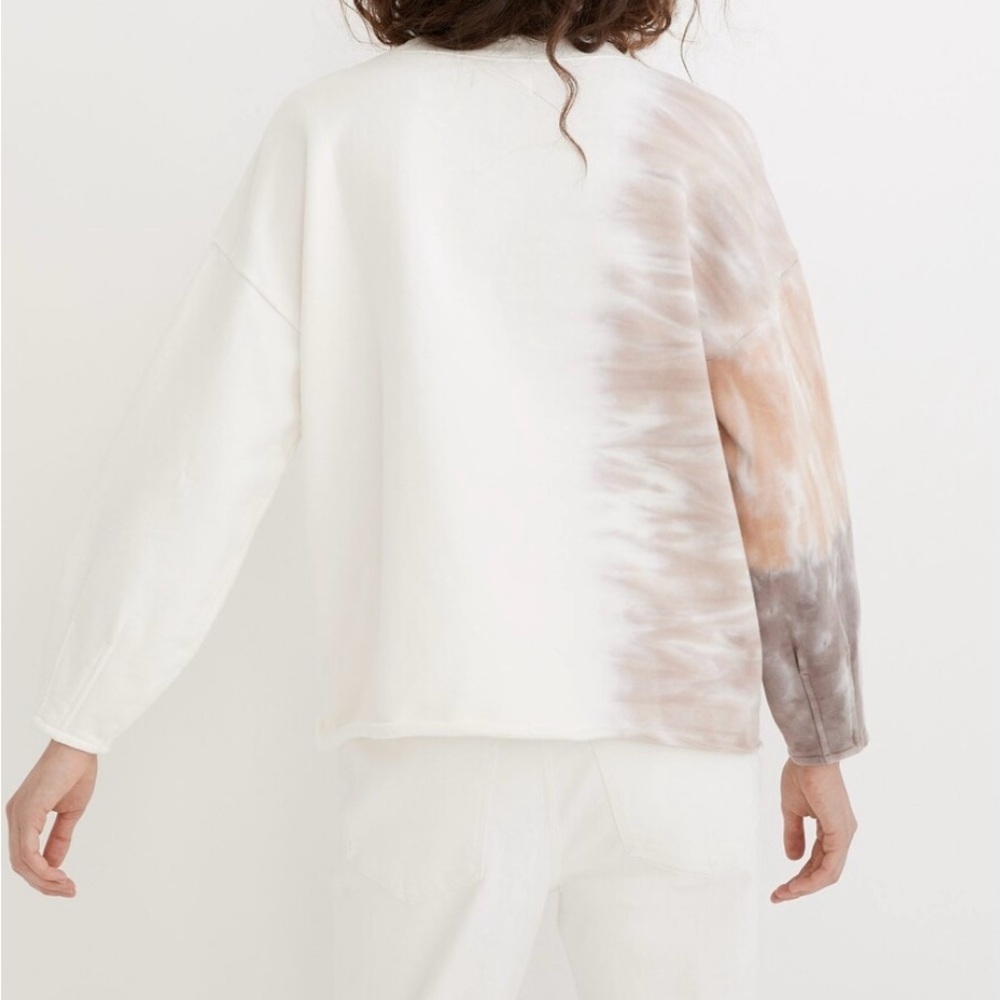 Madewell Tye-Dye Re-sourced Cotton Pleat Sleeve Earthy Sweatshirt, Size Small - Picture 2 of 15